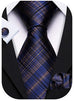 Blue Black Brown Silk Necktie Set-LBW600