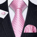 Pink and White Silk Tie Set-LBW620