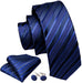 Blue 3 Piece Silk Tie Set-LBW621