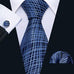 Blue Web Silk Necktie Set-LBW625