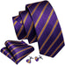 Purple and Gold Silk Necktie Set-LBW670