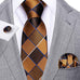 Brown and Blue Necktie Set-LBW674
