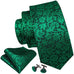 Emerald Green Silk Necktie Set-LBW679