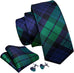 Blue and Green Silk Necktie Set-LBW701