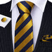 Navy Blue and Gold Necktie Set-LBW704