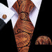 Burnt Orange Silk Necktie Set-LBW736