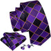New Purple Black Necktie Set-LBW840