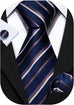 Navy White Brown Necktie Set-LBW889