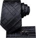 New Black Silk Necktie Set-LBWH1180