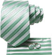 Green Stripe Silk Necktie Set-LBWH1202