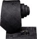 Solid Black Necktie Set-LBWH1204