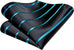 Aqua Blue and Black Striped Wedding Necktie Set-LBWH1207