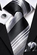 Black and Grey Silk Necktie Set-LBWH1209