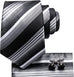 Black and Grey Silk Necktie Set-LBWH1209