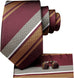 Maroon Gold Grey Striped Necktie Set-LBWH1217