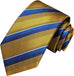Gold and Blue Striped Silk Necktie Set-LBWH1220