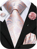 Blush Pink Paisley Wedding Necktie Set-LBWH1231