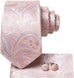 Blush Pink Paisley Wedding Necktie Set-LBWH1231