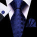 Navy Blue Silk Necktie Set-LBWH650