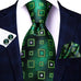 Green Silk Necktie Set-LBWH710