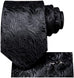 Black Paisley Necktie Set-LBWH714