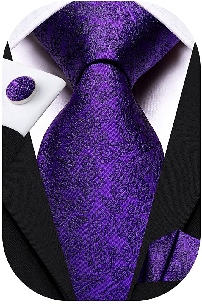 Purple Silk Necktie Set-LBWH720