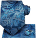 63" Extra Long Blue Floral Necktie Set-LBWH744XL