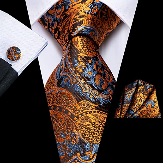 63" Extra Long Bronze Brown and Blue Paisley-LBWH745XL