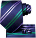 Blue Green Purple Silk Necktie Set-LBWH749