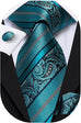 Teal Color Wedding Necktie Set-LBWH821