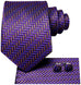 New Purple and Gold Necktie Set-LBWH837
