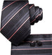 New Dark Grey Black and Pink Stripe Necktie Set-LBWH897