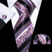 Pink Navy Black Stripe Necktie Set-LBWY1272