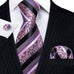 Pink Navy Black Stripe Necktie Set-LBWY1272