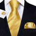 Gold Stripe Silk Necktie Set-LBWY1273