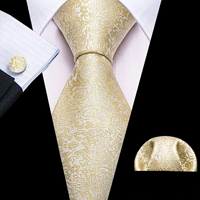 Champagne Wedding Necktie Set-LBWY1275