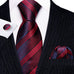 Red and Navy Blue Stripe Necktie Set-LBWY1283