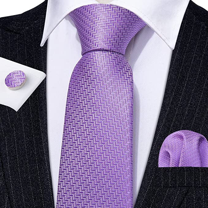 Light Purple Silk Necktie Set-LBWY778