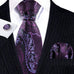 Purple Black Grey Wedding Necktie Set-LBWY791