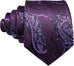 Purple Black Grey Wedding Necktie Set-LBWY791