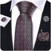 Pink and Black Silk Necktie Set-LBWY798