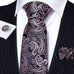 Black and Pink Wedding Necktie Set-LBWY799