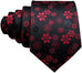 Black and Burgundy Floral Silk Necktie Set-LBWY802