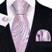 Pink and Grey Silk Necktie Set-LBWY809