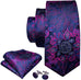 Peacock Purple Paisley Necktie Set-LBWY822