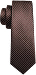 Brown Striped Silk Necktie Set-LBWY823
