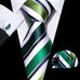 New Green and White Necktie Set-LBWY885