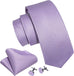 New Light Purple Silk Necktie Set-LBWY994