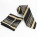 Gold and Black Striped Paisley Necktie Set MGN273
