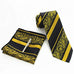 Yellow and Black Striped Paisley Necktie Set MGN276